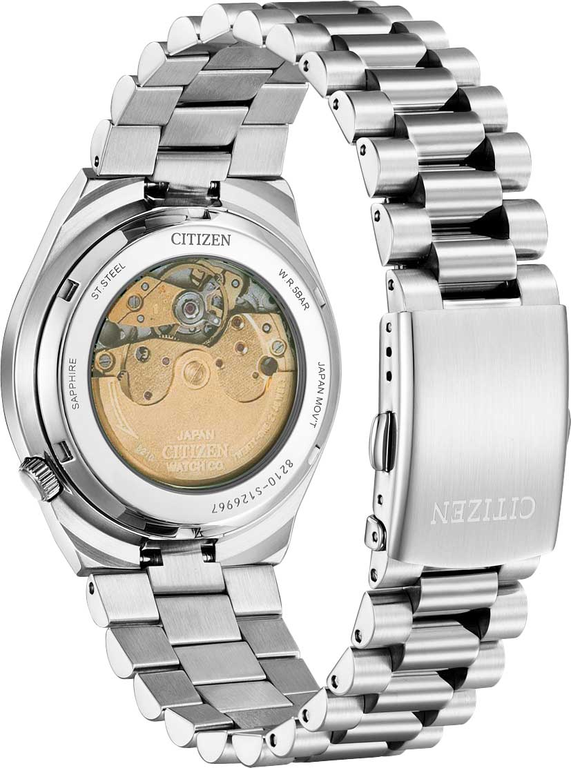 Citizen Citizen Tsuyosa NJ0150-81Z механические мужские часы часы крупный план желтый циферблата