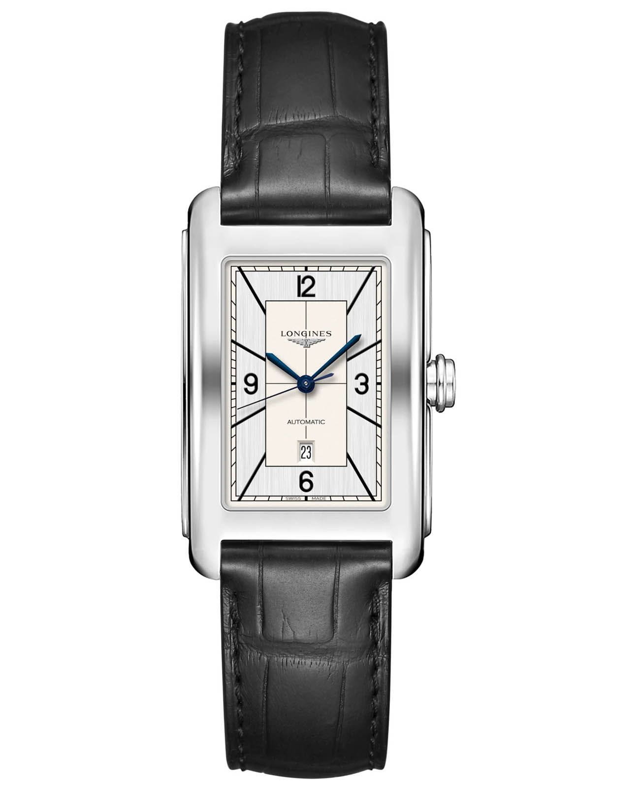 Longines Longines DolceVita L5.757.4.73.0  L57574730 механические женские часы белый циферблат, браслет кожаный — вид спереди