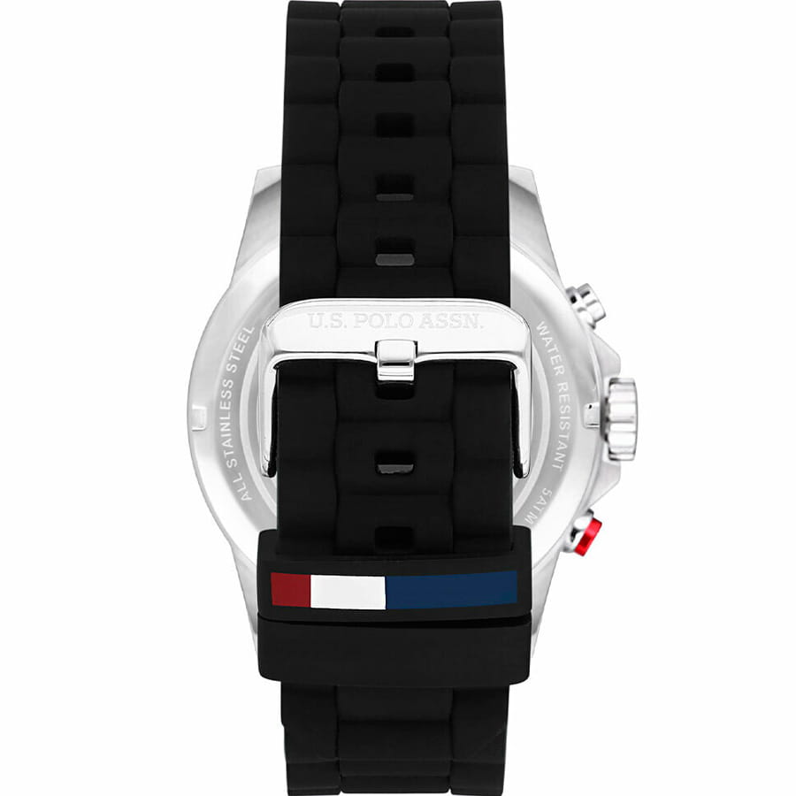 U.S. Polo Assn. U.S. Polo Assn. Crossing USPA1009-04,  сша мужские часы на браслете силикон боковой вид