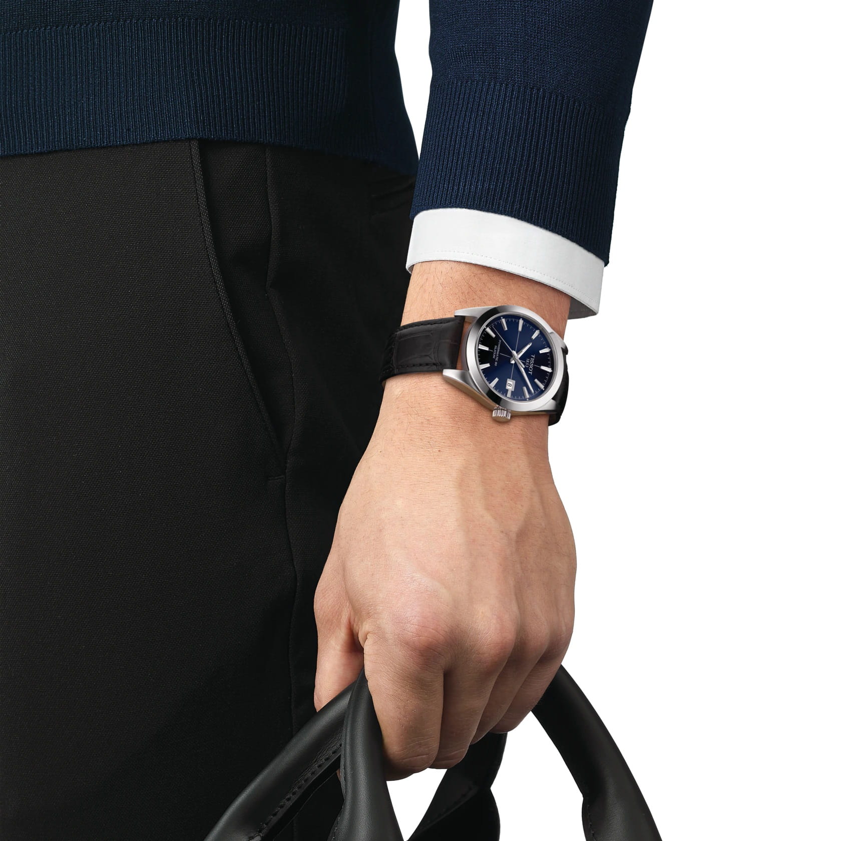 Tissot Tissot Gentleman Powermatic 80 Silicium T127.407.16.041.01 Gentleman, наручные мужские часы фото под углом