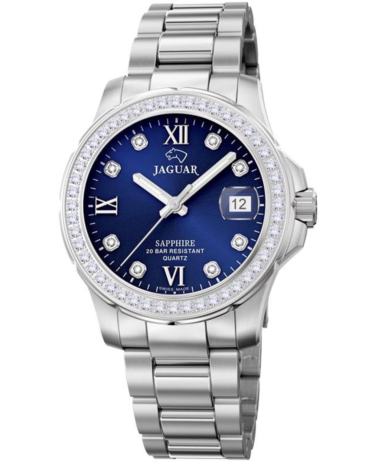 Jaguar Jaguar Woman J892/3  J892/3 кварцевые женские часы синий циферблат, браслет нержавеющая сталь — вид спереди