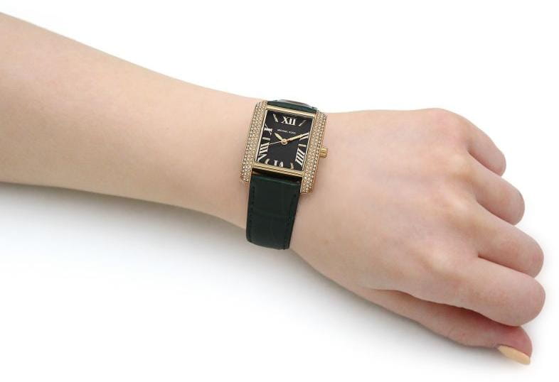 Michael Kors Michael Kors Emery MK4697,  сша женские часы на браслете кожаный боковой вид