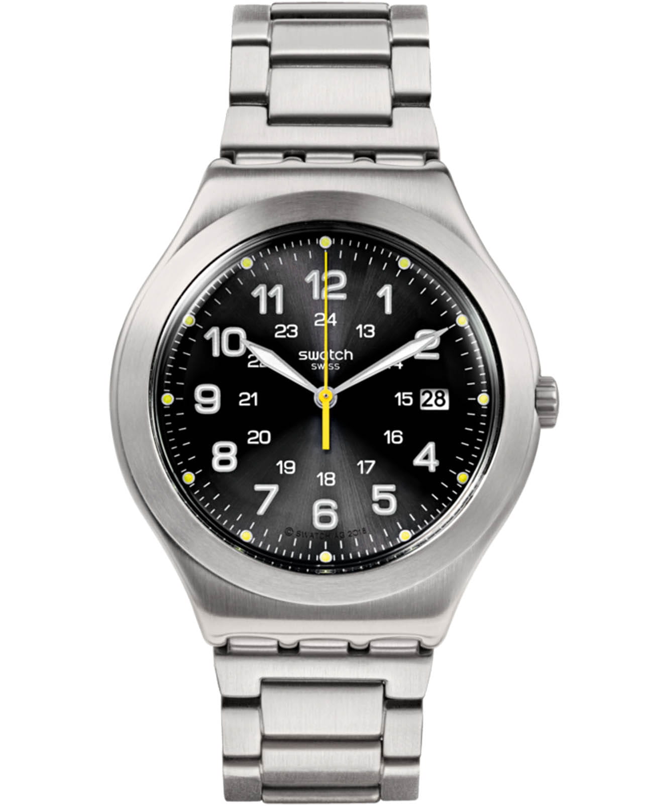 Swatch Swatch I Big Classic YWS439G  YWS439G кварцевые мужские часы черный циферблат, браслет нержавеющая сталь — вид спереди