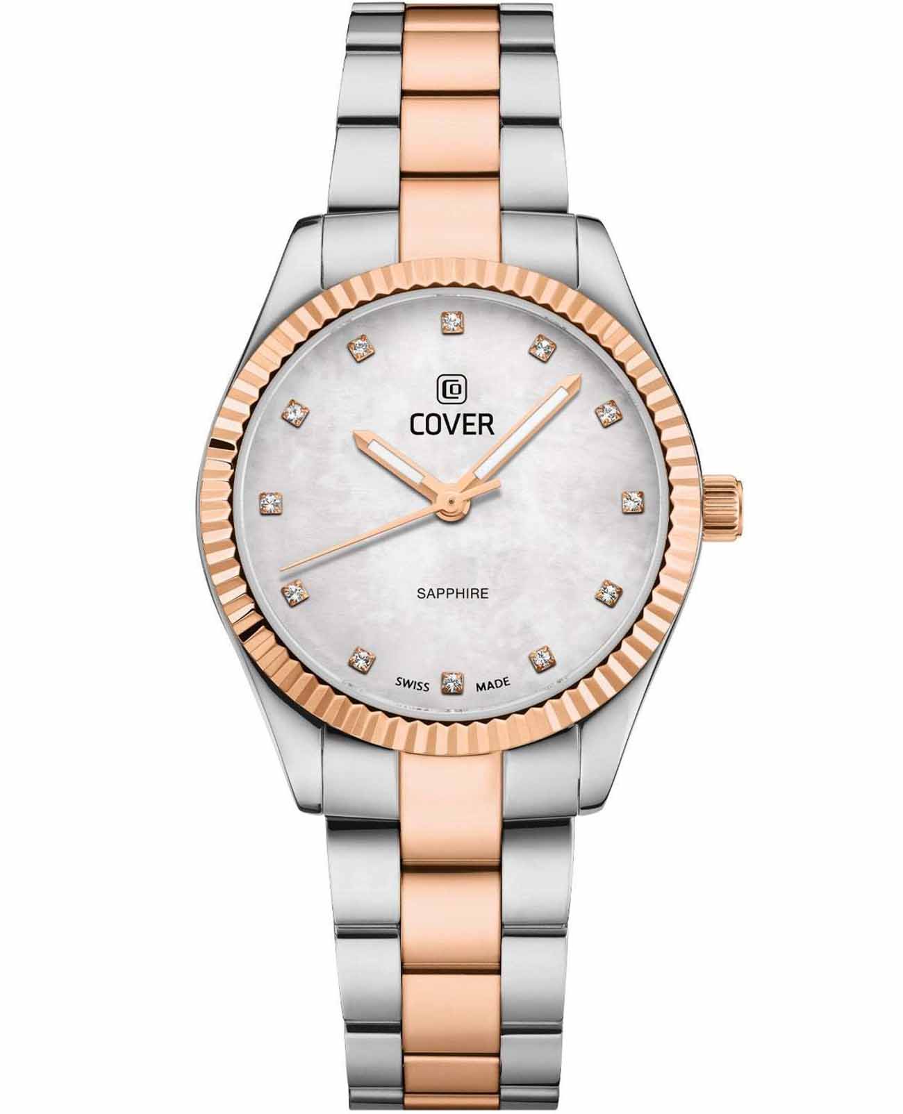 Cover Cover Valentina Mini CO224.04  CO224.04 кварцевые женские часы перламутровый циферблат, браслет нержавеющая сталь с pvd-покрытием — вид спереди