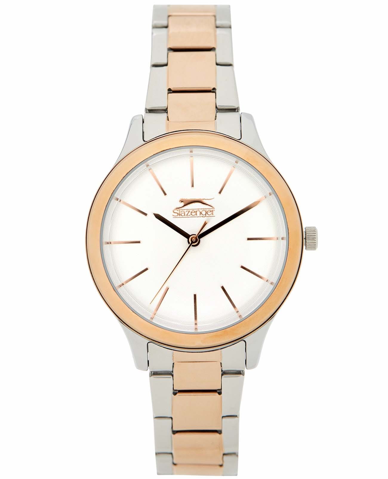 Slazenger Slazenger SL.09.2101.3.04  SL.09.2101.3.04 кварцевые женские часы серебристый циферблат, браслет суперметалл с ip покрытием — вид спереди