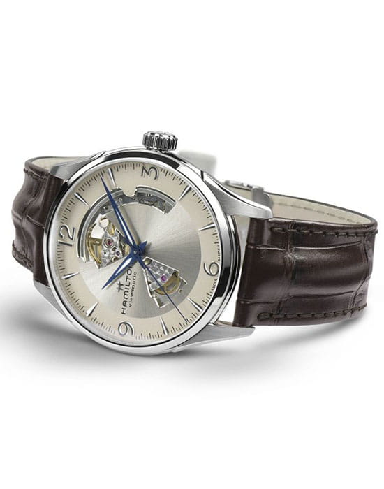 Hamilton Hamilton Jazzmaster Open Heart Auto H32705521, jazzmaster швейцария мужские часы на браслете кожаный боковой вид