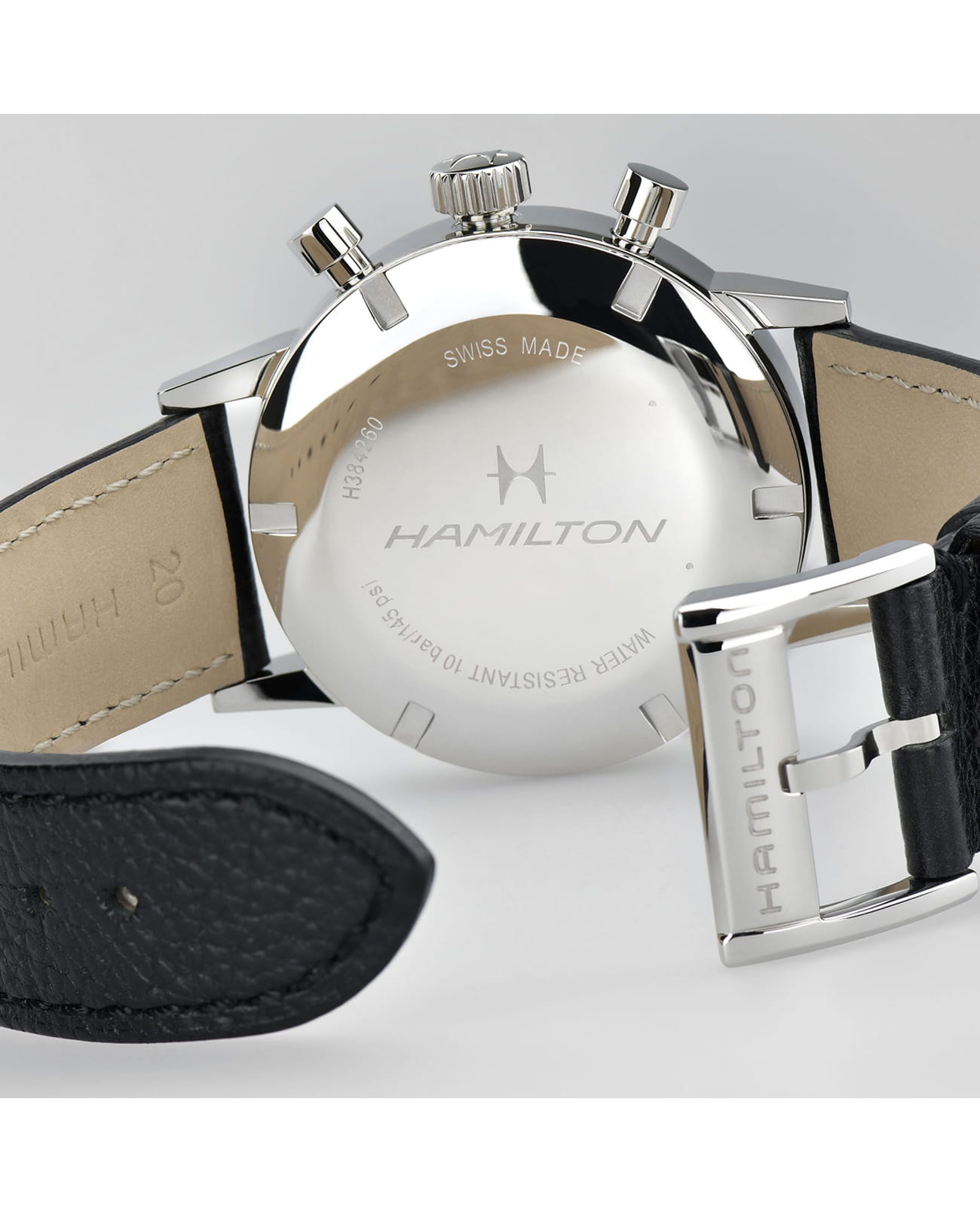 Hamilton Hamilton American Classic Intra-Matic Chronograph H H38429710  - задняя крышка металл сталь корпуса, швейцария часы