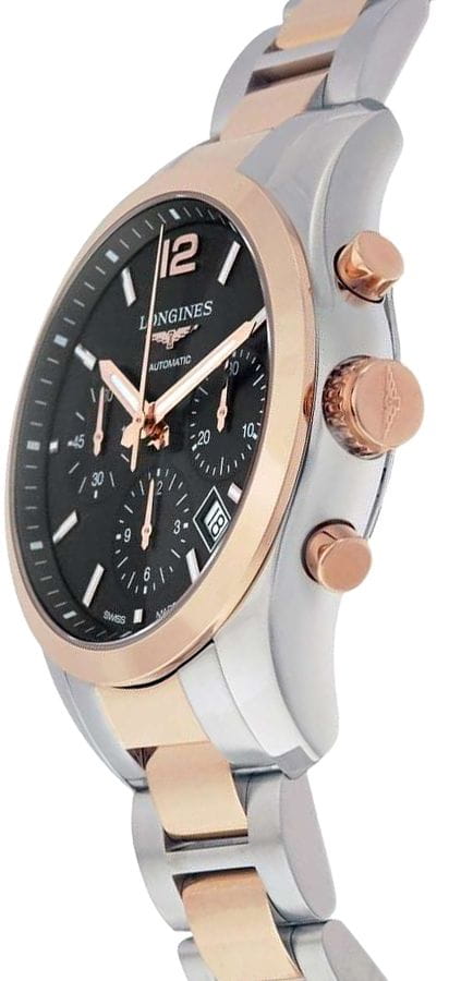 Longines Longines Conquest Collection L2.786.5.56.7, conquest швейцария мужские часы на браслете нержавеющая сталь + золото 18к боковой вид