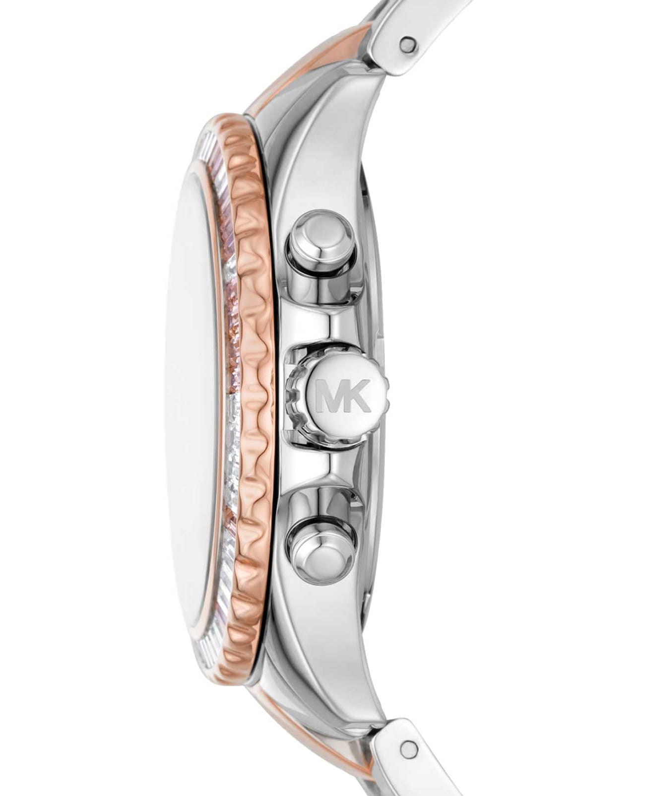 Michael Kors Michael Kors Everest MK7214,  сша женские часы на браслете сталь c pvd покрытием боковой вид