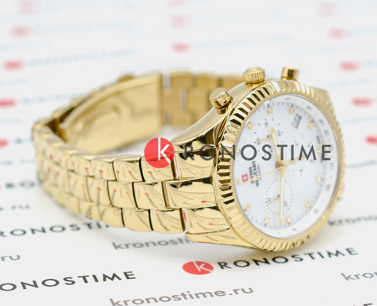 Swiss Military by Chrono Swiss Military by Chrono Elegant Sports SM30207.03,  швейцария женские часы на браслете нержавеющая сталь с pvd-покрытием боковой вид