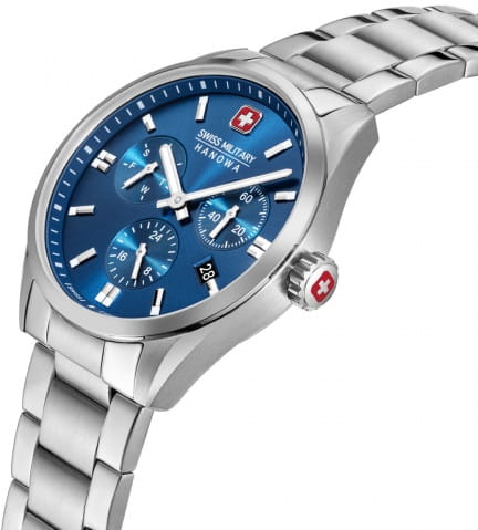 Swiss Military Hanowa Swiss Military Hanowa Roadrunner SMWGK0005602 кварцевые мужские часы часы крупный план синий циферблата