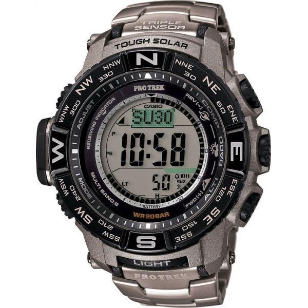Casio Casio Pro Trek PRW-3500T-7E PRW PRW-3500T-7E электронные мужские часы серый циферблат, браслет  — вид спереди