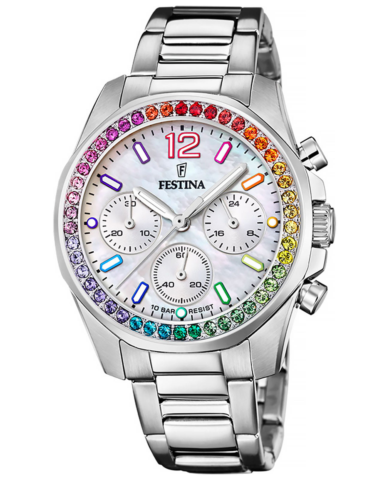 Festina Festina Boyfriend F20606/2  F20606/2 кварцевые женские часы перламутровый циферблат, браслет нержавеющая сталь — вид спереди