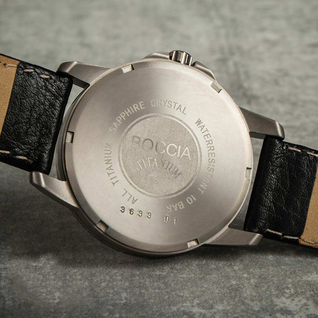 Boccia Titanium 3633-01 мужские часы застежка крупным планом
