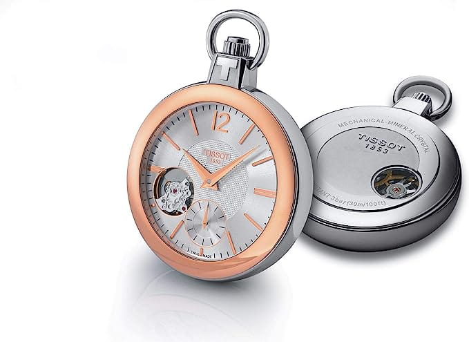 Tissot Tissot Pocket Mechanical Skeleton T853.405.29.037.01, t-pocket швейцария мужские часы на браслете не выбрано боковой вид