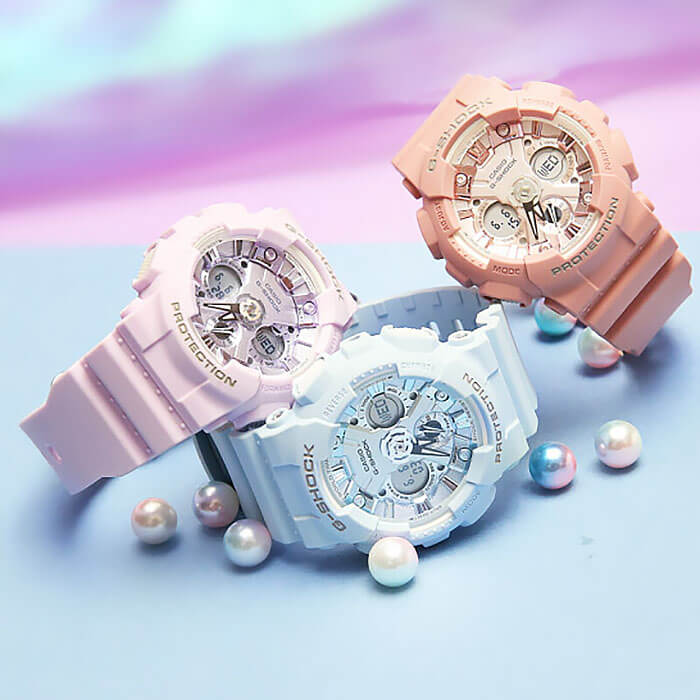 Casio GMA-S120DP-6A женские часы застежка крупным планом