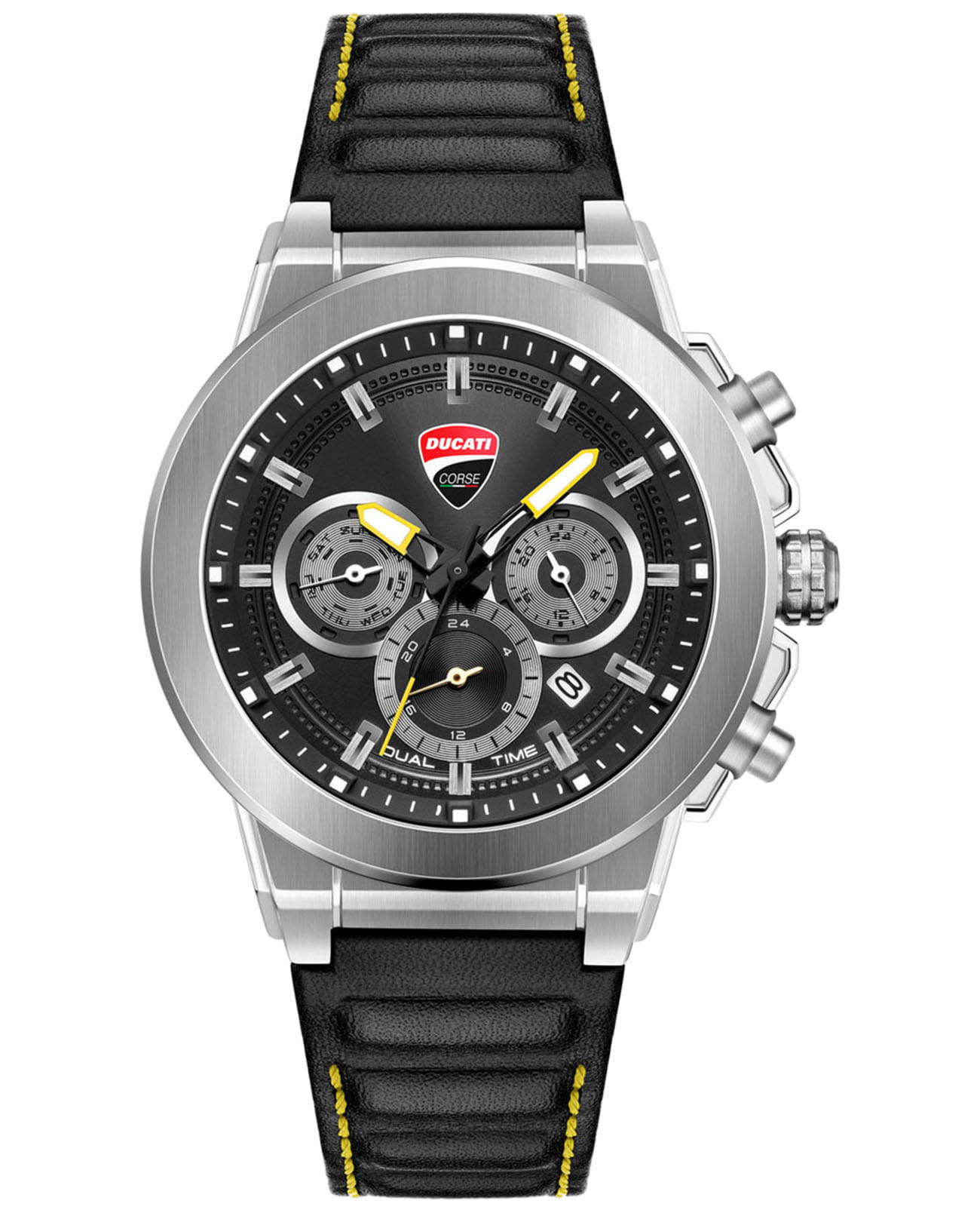 Ducati Corse Campione DTWGF2019204  DTWGF2019204 кварцевые мужские часы черный циферблат, браслет кожаный — вид спереди