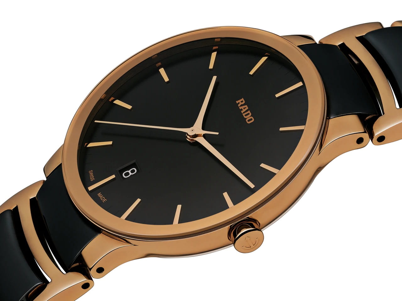 Rado Rado Centrix Automatic R30554172, centrix швейцария мужские часы на браслете сталь + pvd + керамика боковой вид