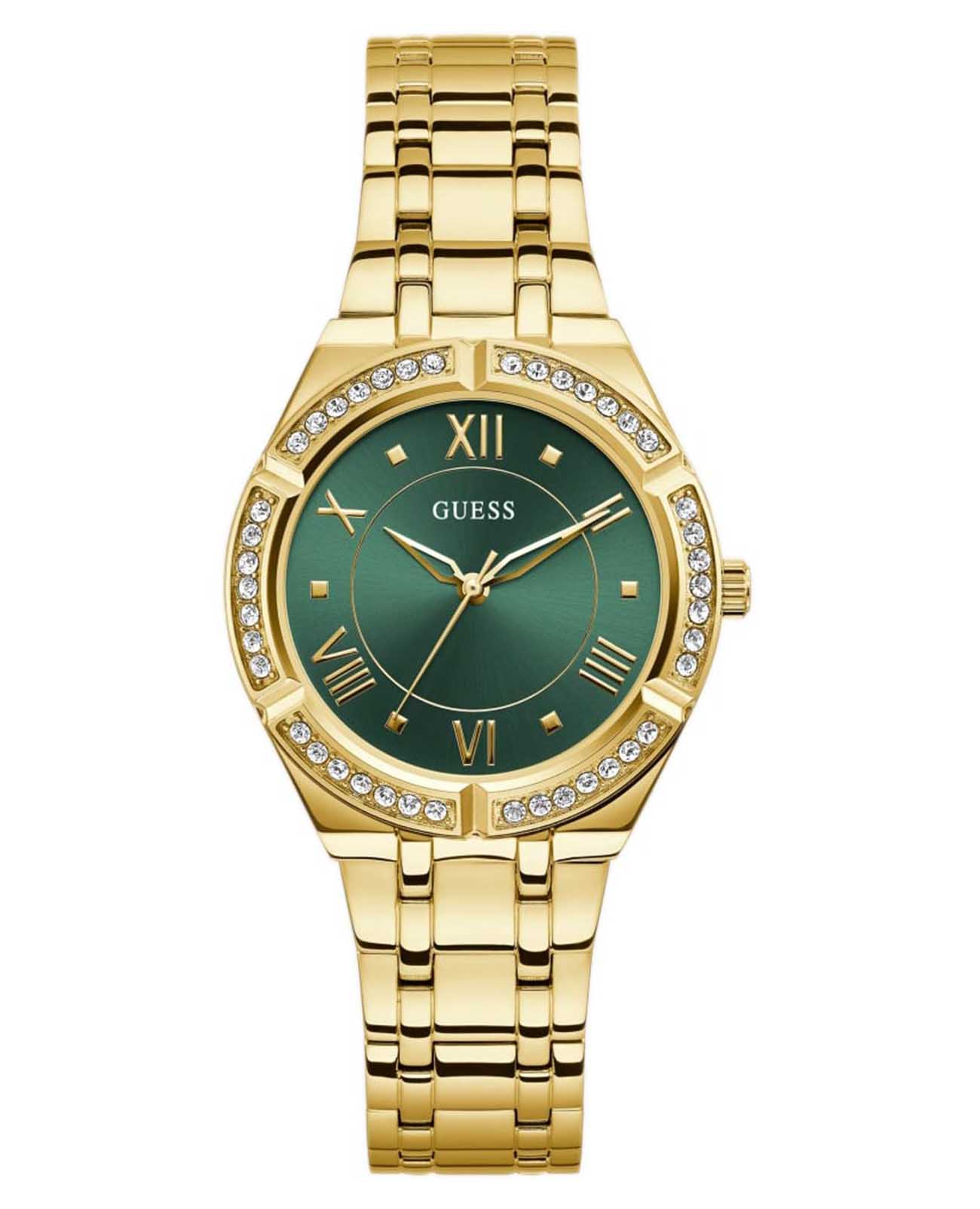 Guess Guess GW0033L8  GW0033L8 кварцевые женские часы зеленый циферблат, браслет сталь с ip покрытием — вид спереди