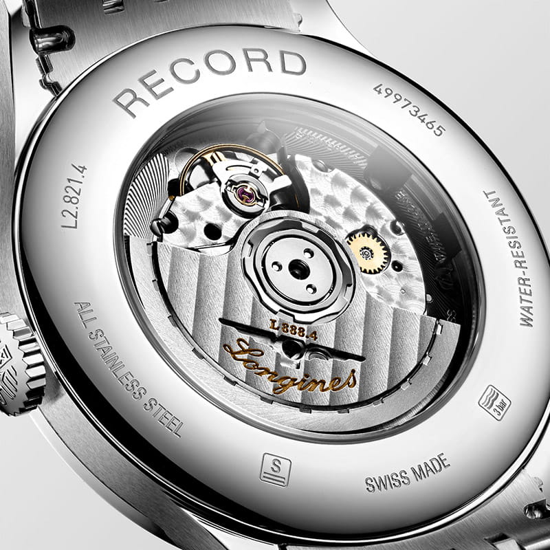 Longines Longines Record Collection L2.821.4.96.6, record швейцария мужские часы на браслете нержавеющая сталь боковой вид