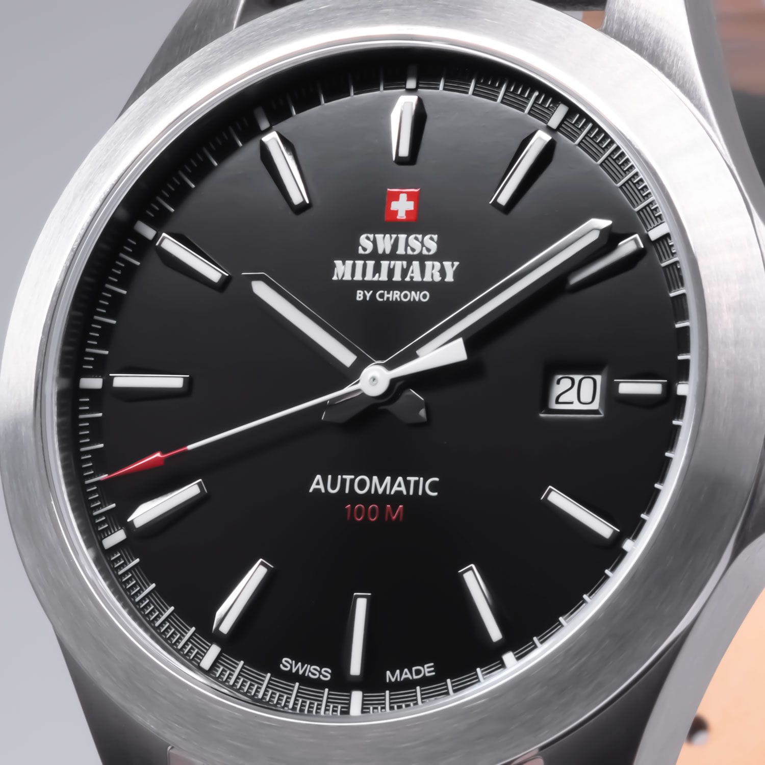 Swiss Military by Chrono Swiss Military by Chrono Automatic Collection SMA34077.07 мужские часы черный циферблат на запястье
