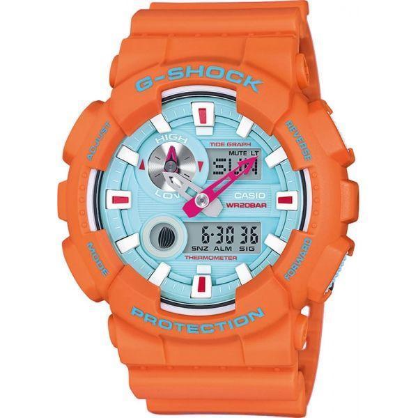 Casio Casio G-Shock GAX-100X-4A  GAX-100X-4A электронные мужские часы голубой циферблат, браслет пластик — вид спереди