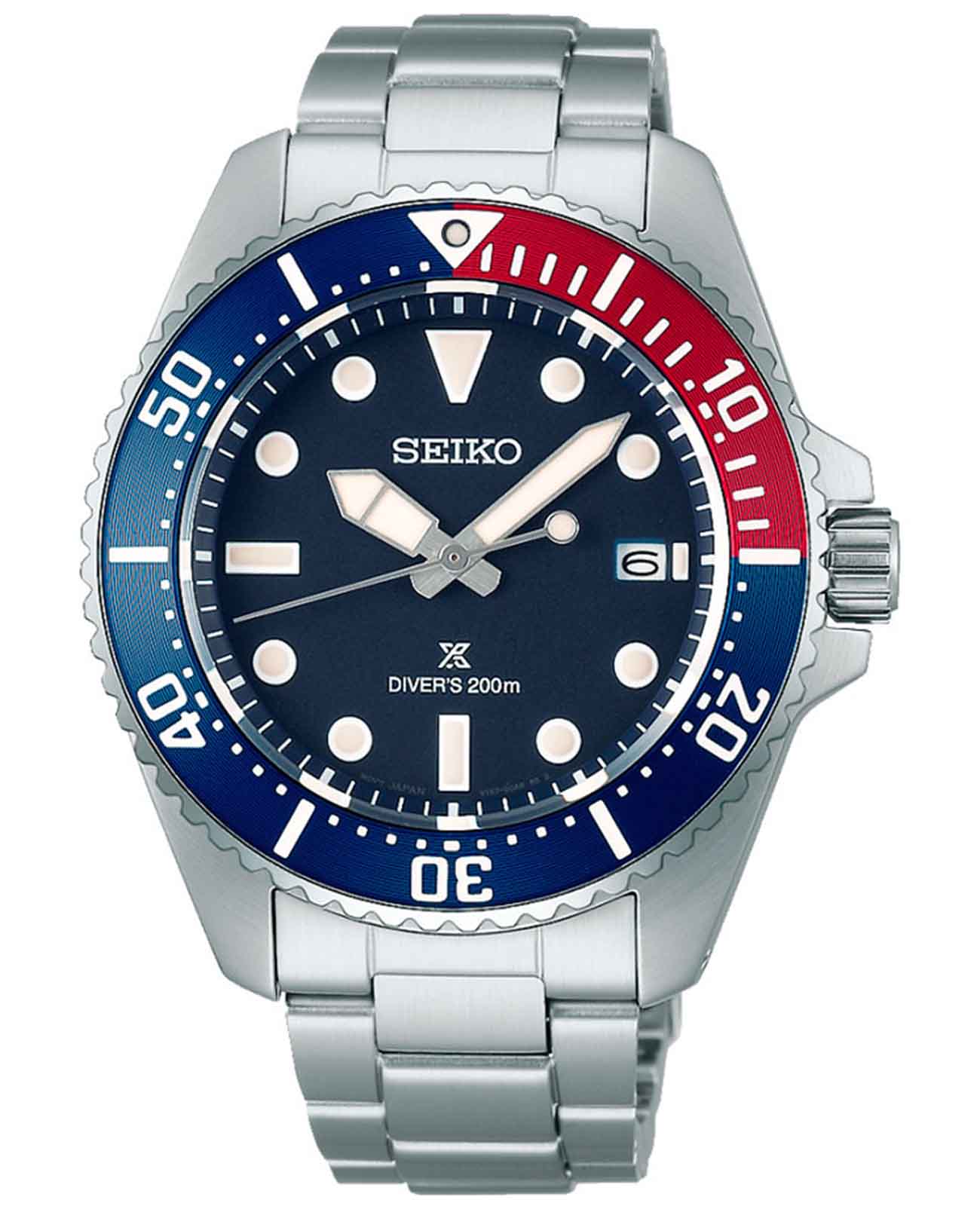 Seiko Seiko Prospex Sea SNE595P1 Sea SNE595P1 кварцевые мужские часы черный циферблат, браслет нержавеющая сталь — вид спереди